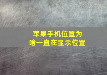 苹果手机位置为啥一直在显示位置