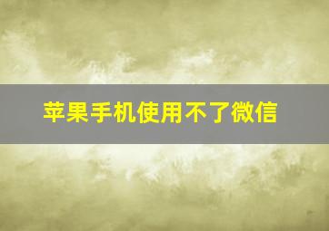 苹果手机使用不了微信