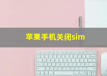 苹果手机关闭sim