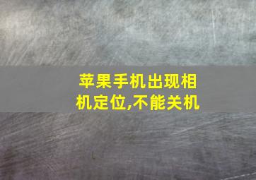 苹果手机出现相机定位,不能关机