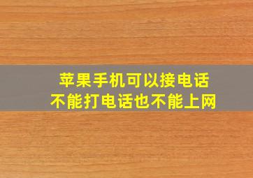 苹果手机可以接电话不能打电话也不能上网