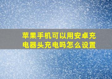 苹果手机可以用安卓充电器头充电吗怎么设置