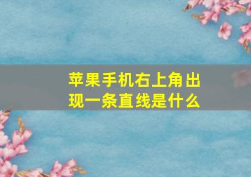 苹果手机右上角出现一条直线是什么