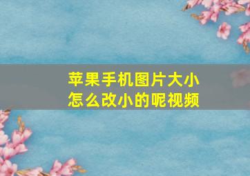 苹果手机图片大小怎么改小的呢视频