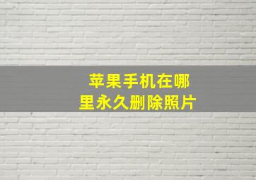 苹果手机在哪里永久删除照片