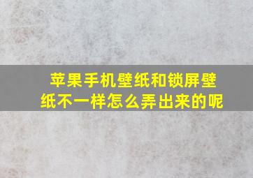 苹果手机壁纸和锁屏壁纸不一样怎么弄出来的呢