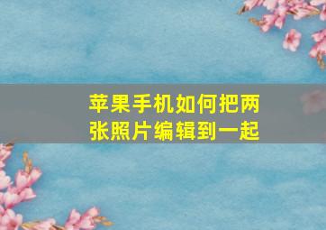 苹果手机如何把两张照片编辑到一起