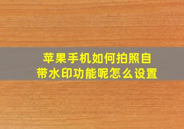 苹果手机如何拍照自带水印功能呢怎么设置