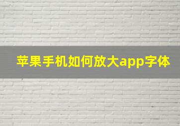 苹果手机如何放大app字体