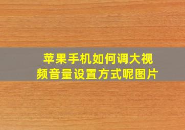 苹果手机如何调大视频音量设置方式呢图片