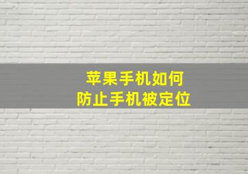 苹果手机如何防止手机被定位