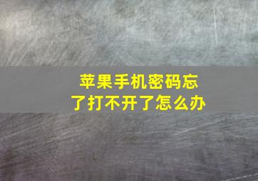 苹果手机密码忘了打不开了怎么办