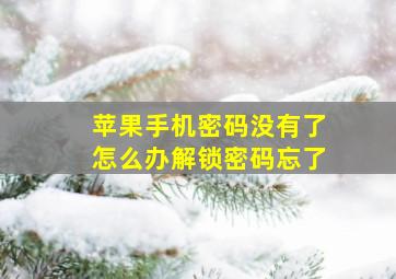 苹果手机密码没有了怎么办解锁密码忘了