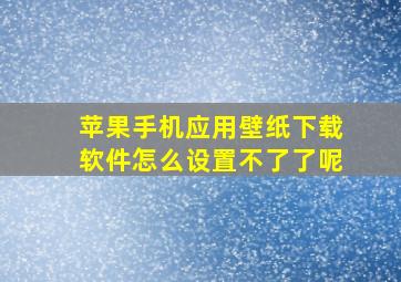 苹果手机应用壁纸下载软件怎么设置不了了呢