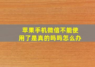 苹果手机微信不能使用了是真的吗吗怎么办