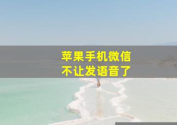 苹果手机微信不让发语音了