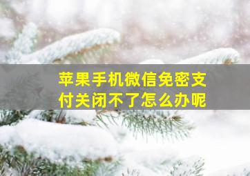 苹果手机微信免密支付关闭不了怎么办呢