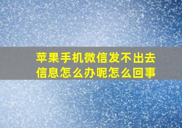 苹果手机微信发不出去信息怎么办呢怎么回事