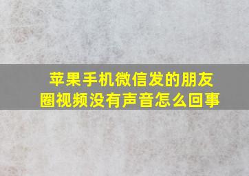 苹果手机微信发的朋友圈视频没有声音怎么回事