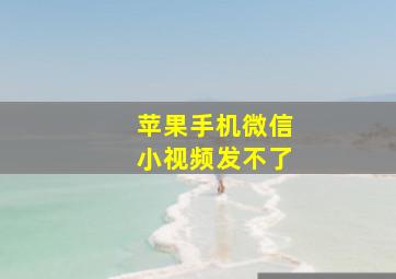 苹果手机微信小视频发不了