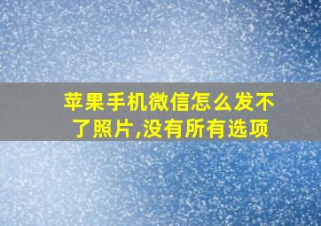 苹果手机微信怎么发不了照片,没有所有选项