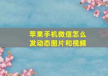 苹果手机微信怎么发动态图片和视频