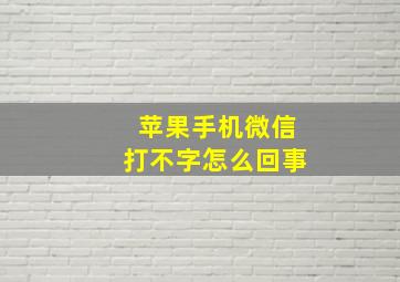 苹果手机微信打不字怎么回事