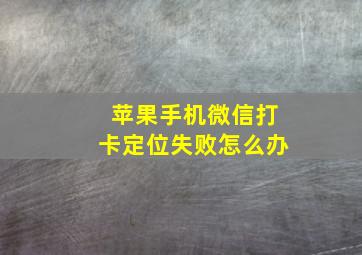 苹果手机微信打卡定位失败怎么办