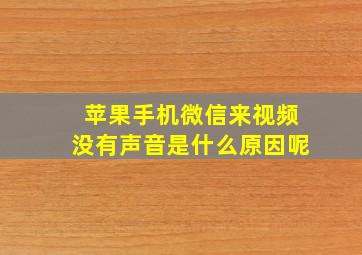 苹果手机微信来视频没有声音是什么原因呢