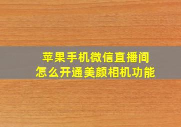 苹果手机微信直播间怎么开通美颜相机功能