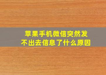 苹果手机微信突然发不出去信息了什么原因