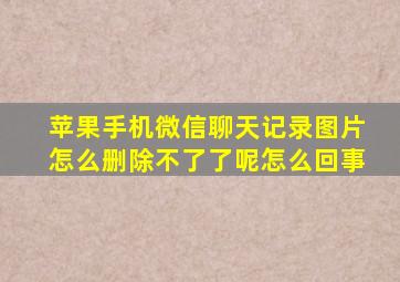 苹果手机微信聊天记录图片怎么删除不了了呢怎么回事