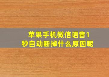 苹果手机微信语音1秒自动断掉什么原因呢