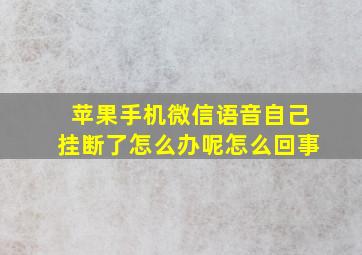 苹果手机微信语音自己挂断了怎么办呢怎么回事