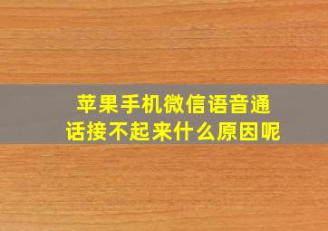 苹果手机微信语音通话接不起来什么原因呢