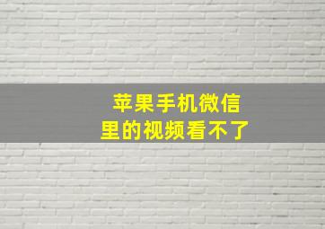 苹果手机微信里的视频看不了