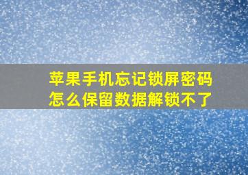 苹果手机忘记锁屏密码怎么保留数据解锁不了