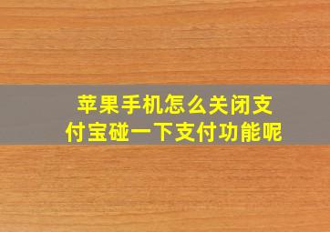 苹果手机怎么关闭支付宝碰一下支付功能呢