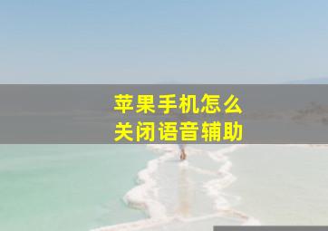 苹果手机怎么关闭语音辅助