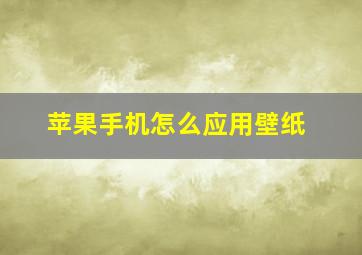 苹果手机怎么应用壁纸