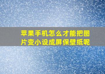 苹果手机怎么才能把图片变小设成屏保壁纸呢