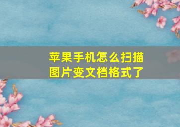 苹果手机怎么扫描图片变文档格式了