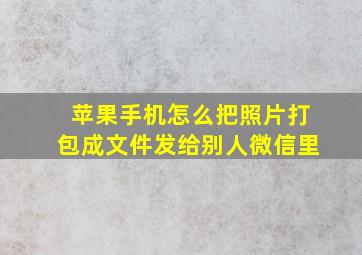 苹果手机怎么把照片打包成文件发给别人微信里