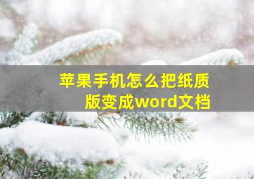 苹果手机怎么把纸质版变成word文档