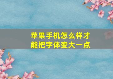 苹果手机怎么样才能把字体变大一点