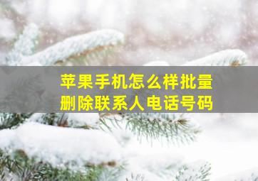 苹果手机怎么样批量删除联系人电话号码