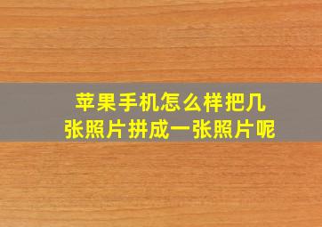 苹果手机怎么样把几张照片拼成一张照片呢