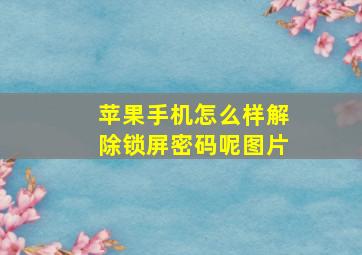 苹果手机怎么样解除锁屏密码呢图片