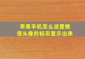 苹果手机怎么设置微信头像的标志显示出来