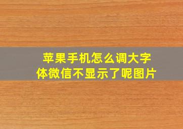 苹果手机怎么调大字体微信不显示了呢图片